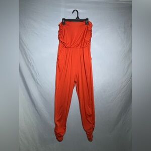 Women's Orange Jumpsuit with Pockets